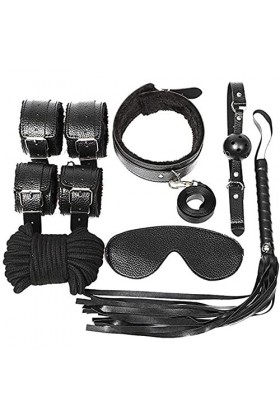 CWT 7 Pices-Set Lit Toy Femme Sports de Mode Design Corps Vêtements Kit Fourrure Collier Yoga Retenue Sexy Menottes Šex Adult