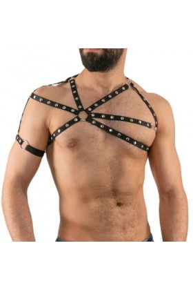 HSQSMWJ Cuir Harnais Poitrine Ceinture en pour Homme Avec Boucle Réglable Color:Black,Size:One Size 