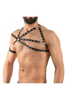 HSQSMWJ Cuir Harnais Poitrine Ceinture en pour Homme Avec Boucle Réglable Color:Black,Size:One Size 