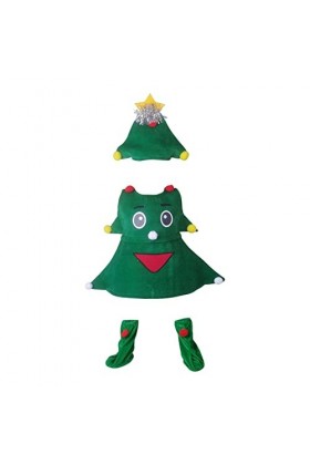 Perfeclan Nouveauté Enfants Sapin de Noël Costume Vêtements Habiller avec Couvre-Chaussures Unisexe Vêtements de Noël pour Fê