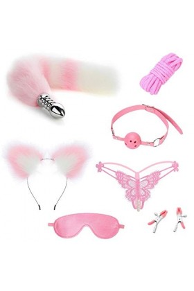 Jeu de Sexe Ensemble Sept pièces Bouchon de Bouche de Boule de Queue darrière-Cour livré avec des Produits pour Adultes