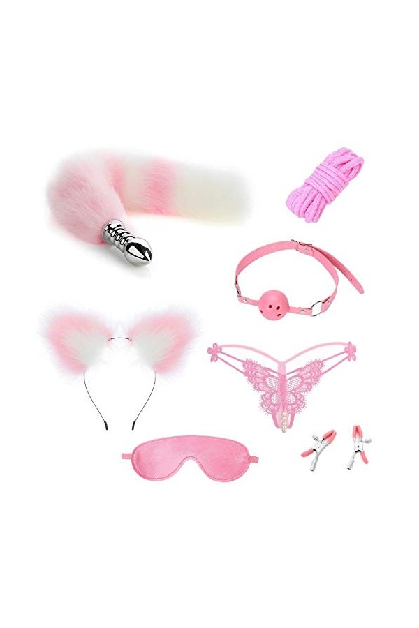 Jeu de Sexe Ensemble Sept pièces Bouchon de Bouche de Boule de Queue darrière-Cour livré avec des Produits pour Adultes