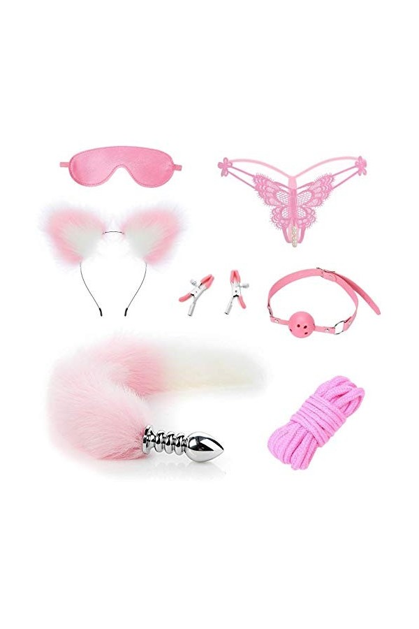 Jeu de Sexe Ensemble Sept pièces Bouchon de Bouche de Boule de Queue darrière-Cour livré avec des Produits pour Adultes