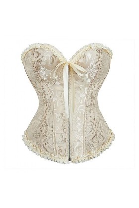ZLXDP Corset Bandage Vintage Femme Corset Femme Fermeture Éclair Taille Bustier Top Basques Corselet couleur : D, taille : c