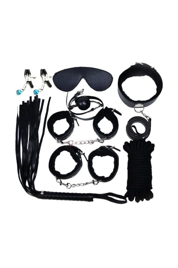 BDDE Šêxuelle Sèxtôyse Kit Šèxy Toy Menottes Šex Adulte Kit Sm Bandage Vêtements Collier Yoga Sports