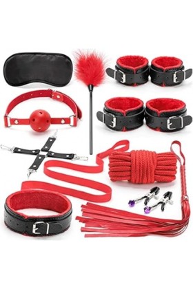 BDDE -Jouet Vêtements Collier Yoga Sports Fourrure Toy 12Pices-Set Menottes Šex Adulte Corps Mode Sexy Femme Bdsm Retenue Kit