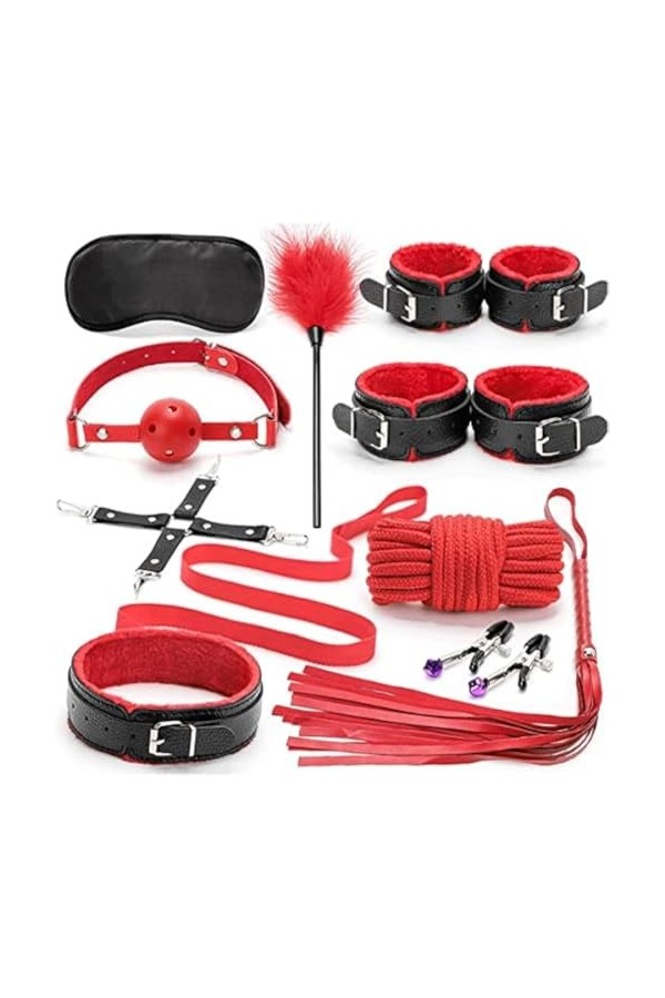 BDDE -Jouet Vêtements Collier Yoga Sports Fourrure Toy 12Pices-Set Menottes Šex Adulte Corps Mode Sexy Femme Bdsm Retenue Kit
