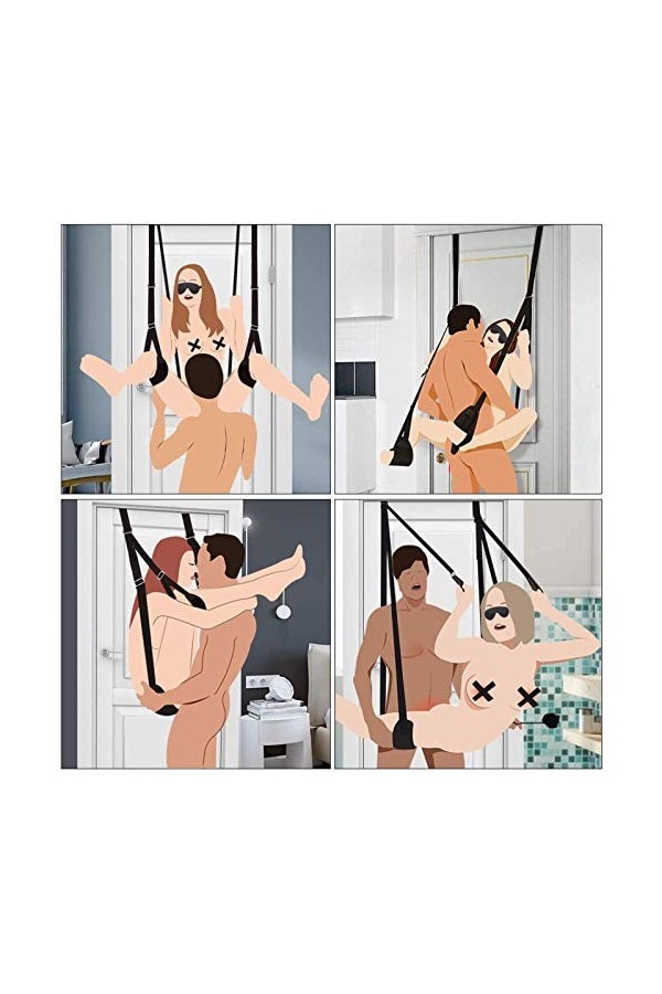 Balançoire de Sexe Kit de balançoire intérieure SM de Sexe de Couple Doux et Confortable 360 Spining Hanging Room Massage Too