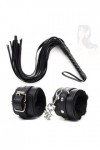 HUNTVE Fouet en Cuir PU pour Cosplay Party Props Spàńkińg Sèxy Toy Foreplay Bo`ndà-gé Slave Game Cosplay Noir 