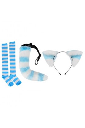 Oshhni Ensemble de costumes de chat, costume de cosplay chaton, bandeau, pince à cheveux bas danimaux oreilles et ensemble d