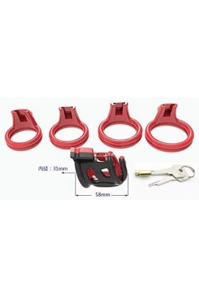 Cage de Verrouillage en Métal Avec Cages Confortables Noir et Rouge Hommes Heureux Dispositif de Verrouillage