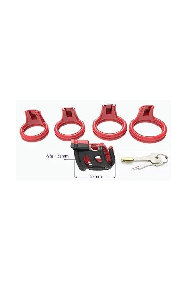 Cage de Verrouillage en Métal Avec Cages Confortables Noir et Rouge Hommes Heureux Dispositif de Verrouillage