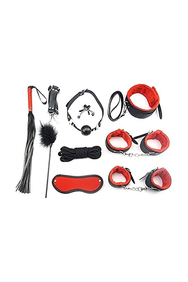 CWT Kit de Bandage BDSM Mobilier de Lit Durable et Réglable Ensemble de 10 Pièces