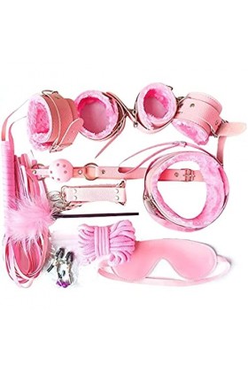 WJE Kit de Bandage BDSM Mobilier de Lit Durable et Réglable Ensemble de 10 Pièces