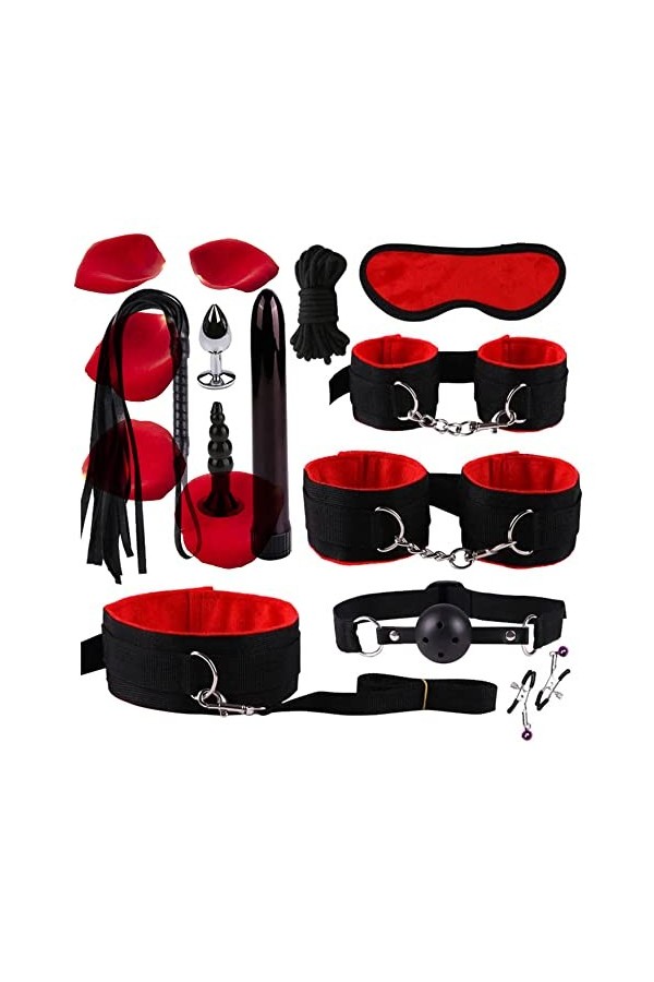 CZZSiug 11 pièces/Set kit de déguisement pour Mascarade Noir et Rouge 