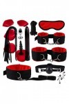 CZZSiug 11 pièces/Set kit de déguisement pour Mascarade Noir et Rouge 