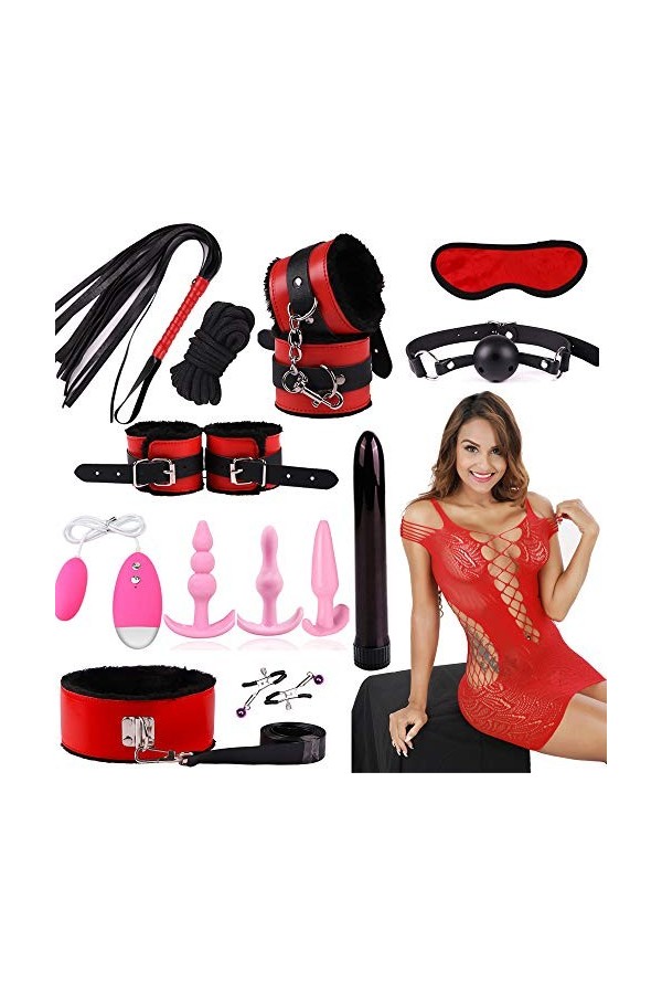 SEX-GONGZHU [Lot de 14] Meilleur Cadeau pour Les fêtes de Fin dannée - Ensemble de Ceinture de Massage pour Pyjama de soirée