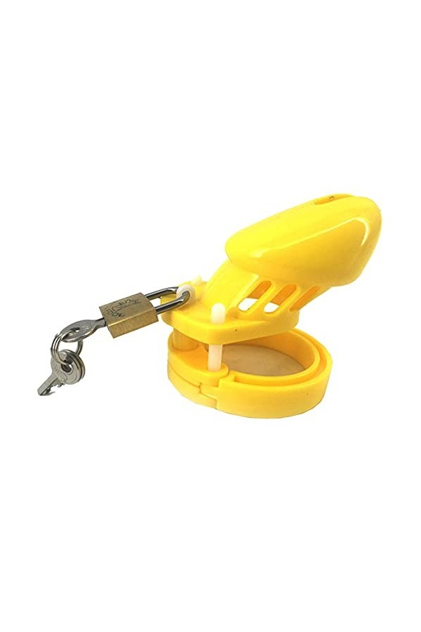 Cage en plastique jaune court équipement de soins de santé à la protection des sports masculins cage lock-179