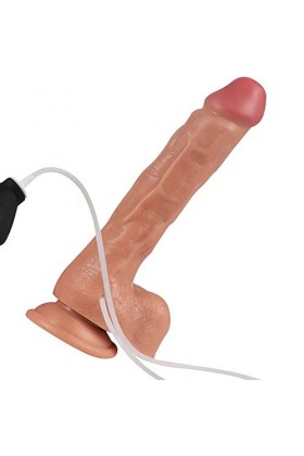 SIEHAM 24cm con Ventosa Reale Dîlḓos con Sîmulazîone di Irrorazîone Eîaculazîone Grande Dîlḓos per Donna Pｕntò Ġ téstiçuḷeș/D