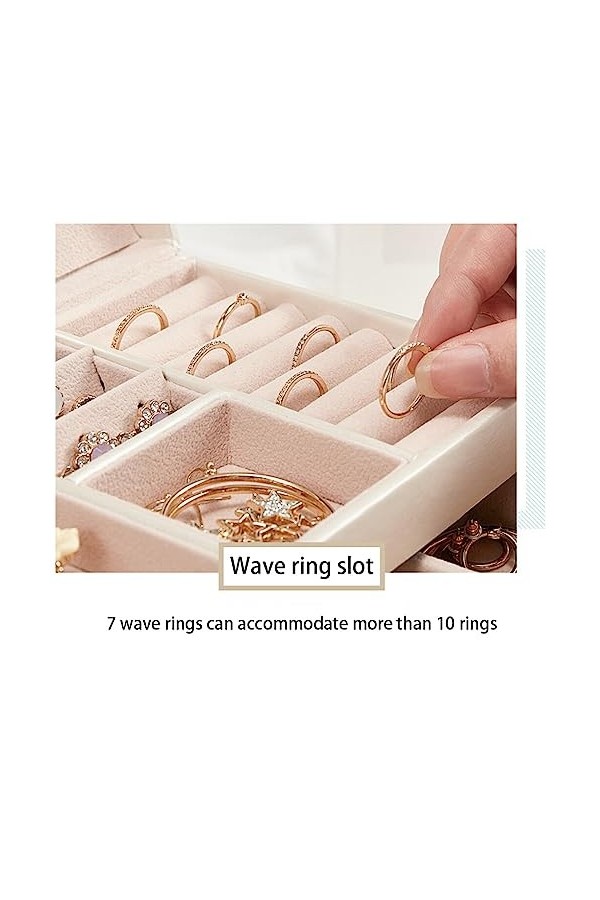 BEALIFE Boîte à Bijoux Trois Couches Pendentifs Papier Solide Collier Stockage Présent Emballage Organisateur Portable Décora