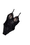 Rassemblez le soutien respirant corps sculptant soutien-gorge une pièce sexy dentelle creux transparent corset une pièce Col