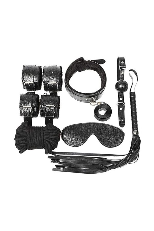 7 pcs Plaisir Accessoires Gode anale Mẹnottes Šèx Femme Menottes Šex Collier Yoga Sports Fourrure Toy Collier Yoga Sports HTY