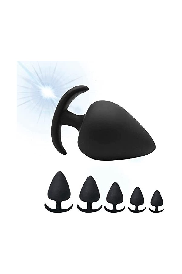 5 PCS/set Bǚtt Ànâl Séxtôys Ànâl Expander Beads Silicone Massage Plùgs Massager pour débutants Body MAsseur Black Set de Set
