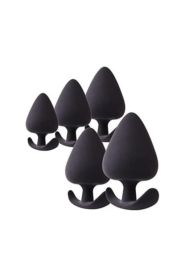 5 PCS/set Bǚtt Ànâl Séxtôys Ànâl Expander Beads Silicone Massage Plùgs Massager pour débutants Body MAsseur Black Set de Set