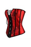 IQYU Corset pour femme - Corset de taille plus avec imprimé - Sous-vêtements sexy - Taille étroite, rouge, 5XL
