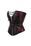 IQYU Corset pour femme - Corset de taille plus avec imprimé - Sous-vêtements sexy - Taille étroite, rouge, 5XL