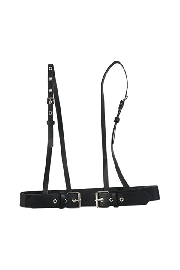 GALSOR Harnais en Cuir Harnais de Poitrine réglable en Cuir PU for Femmes Punk Gothique personnalisé Taille Amincissante inté