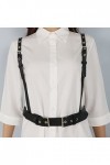 GALSOR Harnais en Cuir Harnais de Poitrine réglable en Cuir PU for Femmes Punk Gothique personnalisé Taille Amincissante inté