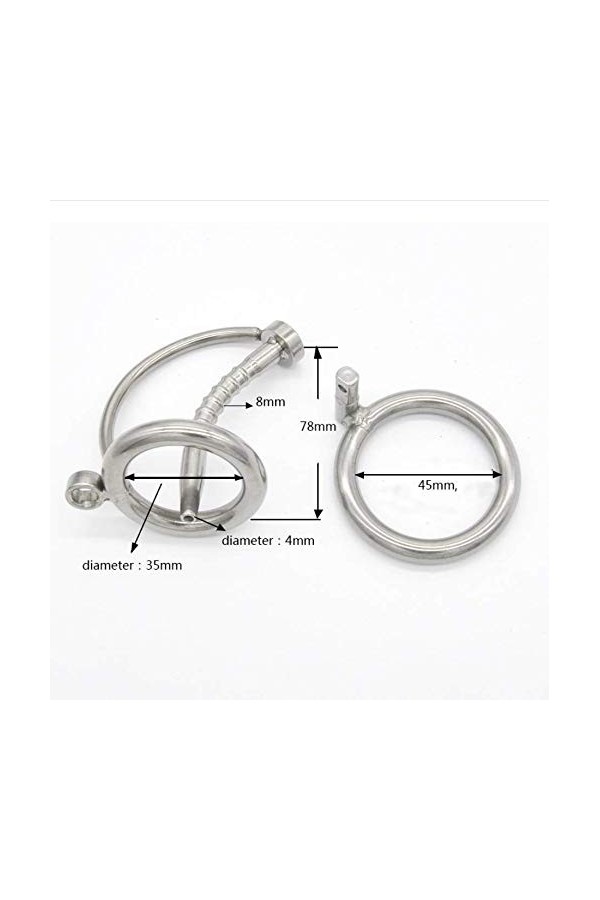 OMOONS Anneau de Verrouillage Pour Hommes/Dispositif de Cage À Ceinture Pour Hommes En Acier Inoxydable, Anneau de Jeu Public