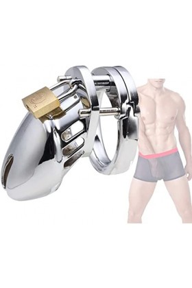 RianGor Dispositif de Cage à Anneaux en Acier Inoxydable pour Hommes 40 mm 