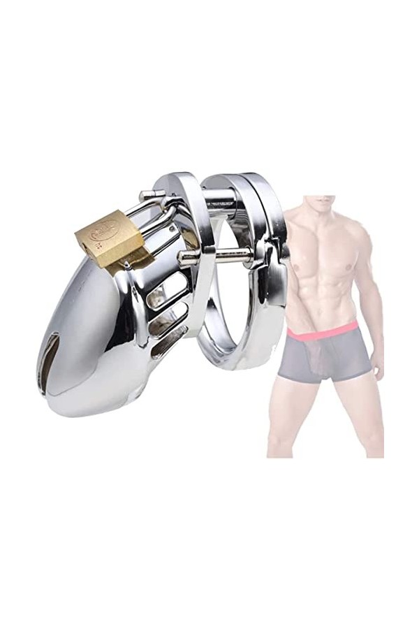 RianGor Dispositif de Cage à Anneaux en Acier Inoxydable pour Hommes 40 mm 