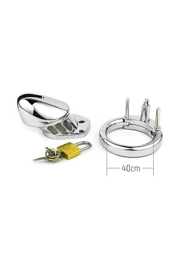 RianGor Dispositif de Cage à Anneaux en Acier Inoxydable pour Hommes 40 mm 