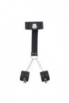 Menottes verrouillables en Cuir Noir, Manches de Cou réglables, Sangles, Accessoires de Performance, appareils féminins