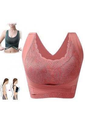 HOUHOUYIBA Kendally Corset Bra Front Cross Side Buckle Lace Bras, Kendally Bra, Kendally Bras pour Femmes Plus âgées, Kendall