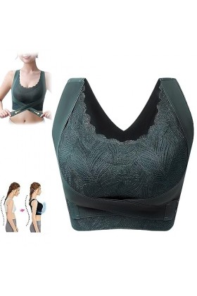 HOUHOUYIBA Kendally Corset Bra Front Cross Side Buckle Lace Bras, Kendally Bra, Kendally Bras pour Femmes Plus âgées, Kendall