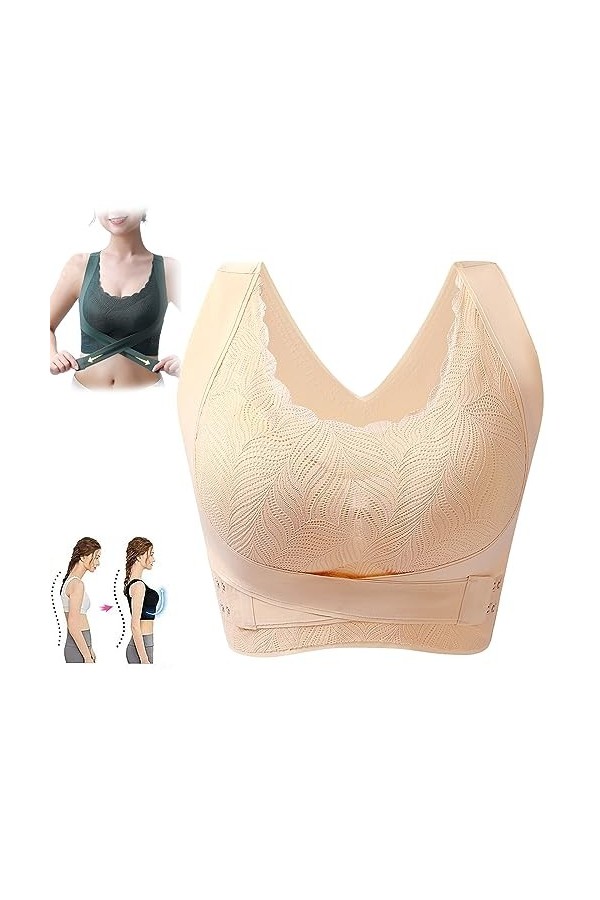 HOUHOUYIBA Kendally Corset Bra Front Cross Side Buckle Lace Bras, Kendally Bra, Kendally Bras pour Femmes Plus âgées, Kendall