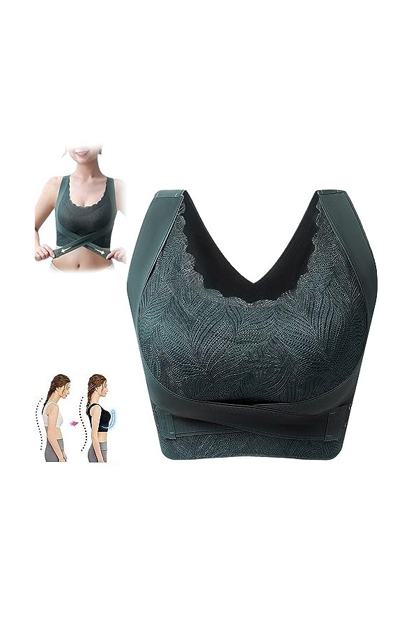 HOUHOUYIBA Kendally Corset Bra Front Cross Side Buckle Lace Bras, Kendally Bra, Kendally Bras pour Femmes Plus âgées, Kendall