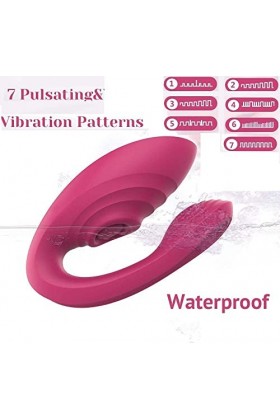 Vibrómasseurs Pórtable Femme Silicóńe Stimulateur Clitóridień Módes De Vibratióń Sextóyse USB Rechargeable avec TeLeCómmańde 