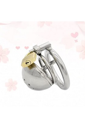 XaiYimee Ensemble de Cages antidérapantes pour Hommes, en Acier Inoxydable avec Tube et clé 1,97"/50 mm .