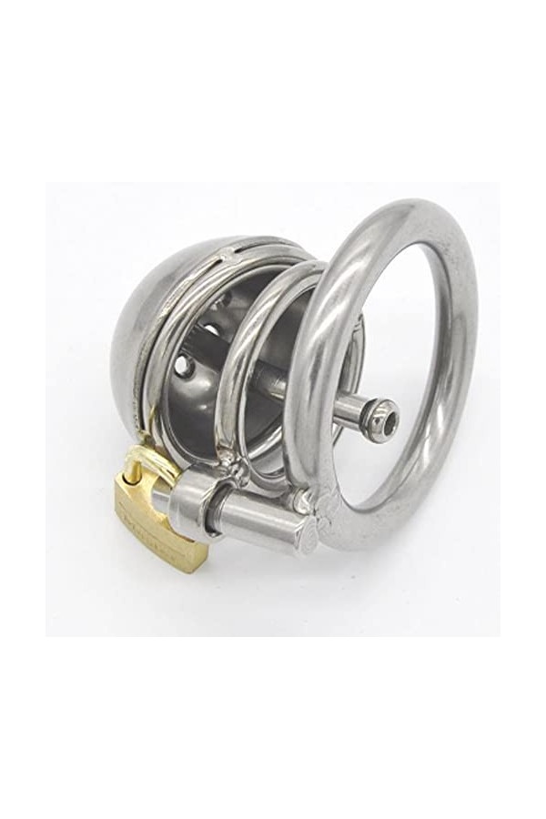 XaiYimee Ensemble de Cages antidérapantes pour Hommes, en Acier Inoxydable avec Tube et clé 1,97"/50 mm .