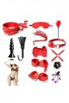 Masquerade Dress Up Sexy Pyjama Party SM Sangles de retenue Ensemble de 10 pièces rouge 