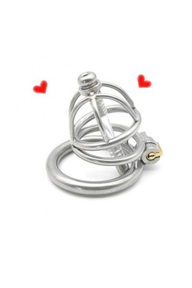 N-Keoboo Cage à Bite pour Homme en Acier Inoxydable 35 mm Argent