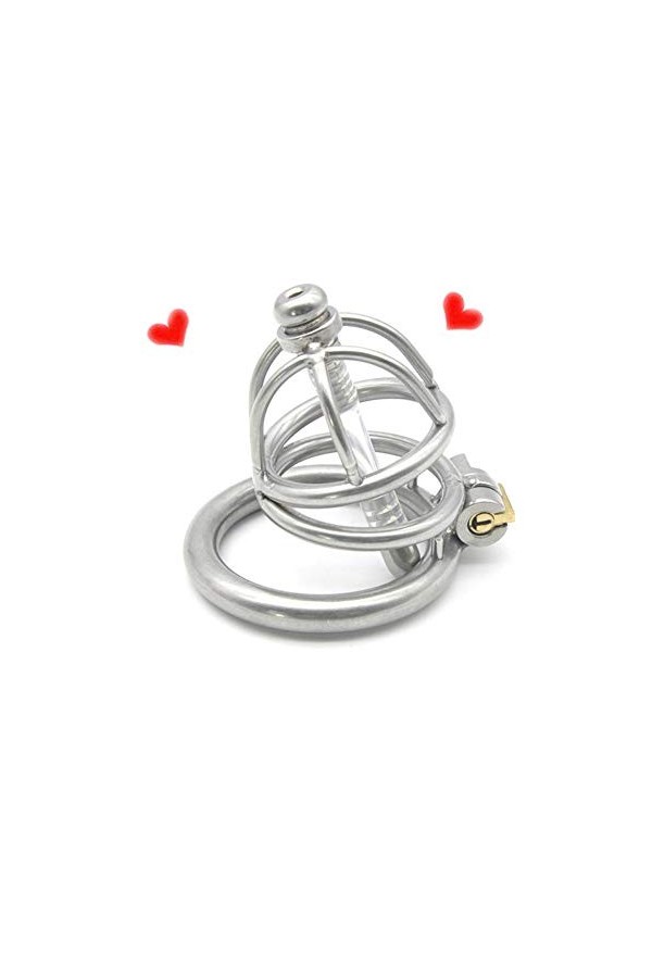 N-Keoboo Cage à Bite pour Homme en Acier Inoxydable 35 mm Argent