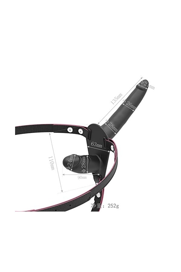 Femme Gode Bouche BâIllon Ceinture Ajustable Double Go?é?i??és Vént?use Petit G?dé Céi?ture An?lé,G???? Céi?t?res C?l?tte G?ḍ