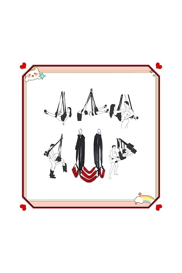 LQSSA ͇?͇?͇?͇ ͇?͇?͇?͇?͇?͇?͇?͇ ͇ ͇ Balançoire Sexy pour Adultes, Sangles réglables, Bondage érotique, Peut être utilisée Entre