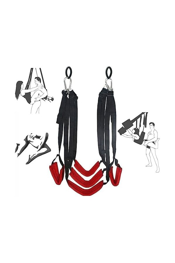 LQSSA ͇?͇?͇?͇ ͇?͇?͇?͇?͇?͇?͇?͇ ͇ ͇ Balançoire Sexy pour Adultes, Sangles réglables, Bondage érotique, Peut être utilisée Entre